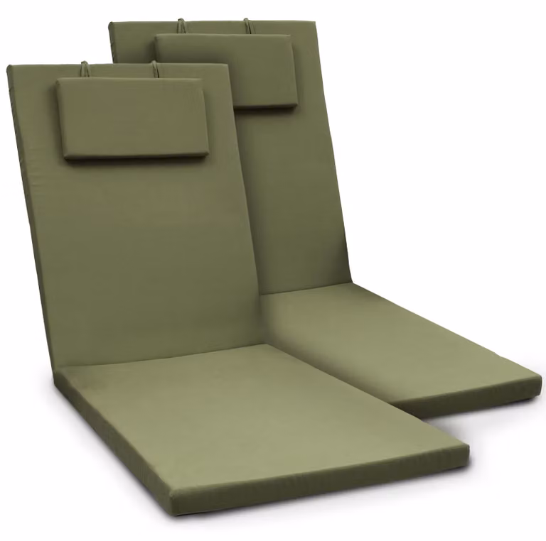 Beautissu 2-delige set tuinliggers Loft RL, zonnedekens, olijgroen, B/D/H: 200 x 60 x 5 cm