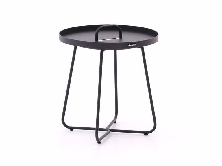 Manifesto Furniture Bijzettafel tuin, Rond, Grijs, Aluminium, Ø50 cm
