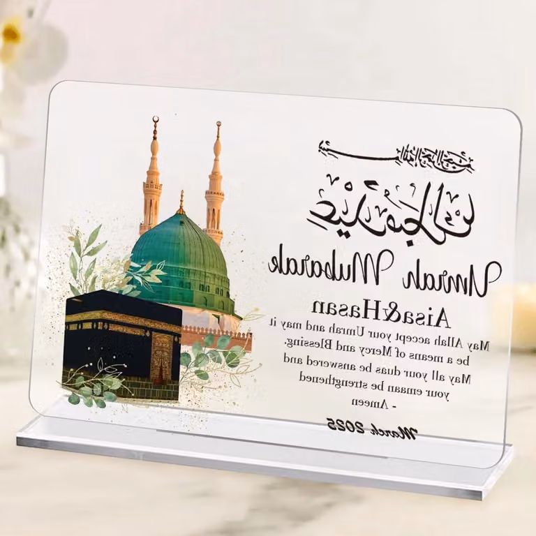Gepersonaliseerd Acryl Cadeau met Naam en Foto - Spirituele Herinnering Decoratie Bord met Standaard - A5 Formaat
