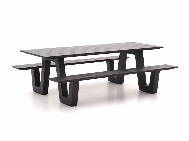 Bellagio Picknickset voor 6 personen, Aluminium Tuinset in Grijs Mat