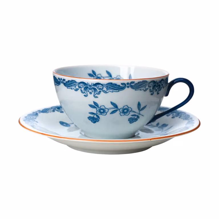 Rörstrand Ostindia kopje met schotel 27 cl Blauw-wit