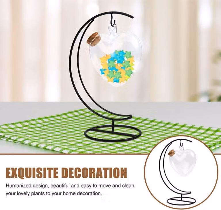 Decoratieve Glasflessen Hartvormige Mini Planter voor Hydroponics met Hanger - Meerdere Kleuren - B/D/H: 26 x 18 x 12 cm