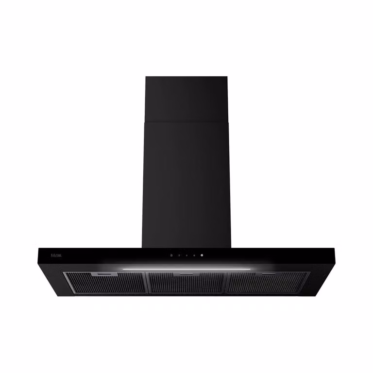 Etna AB791ZT Schouwkap Zwart met LED-display en Power Boost, Wandmontage, B: 90 cm, D: 63,2 cm, H: 40 cm