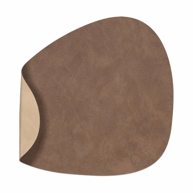 LIND DNA Cloud-Nupo placemat keerbaar curve L 1 stuks Brown-sand