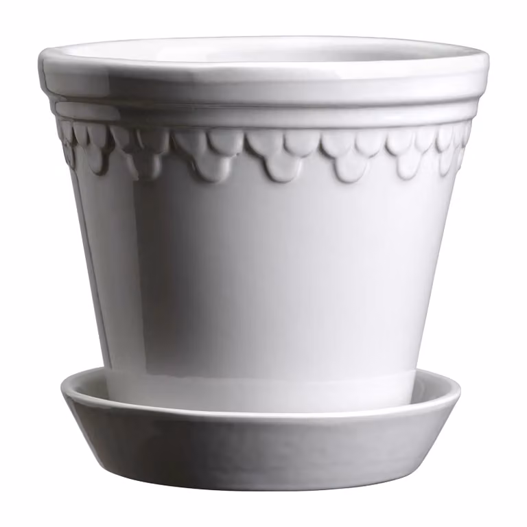 Bergs Potter Københavner geglazuurde pot Mineral White Ø25 cm