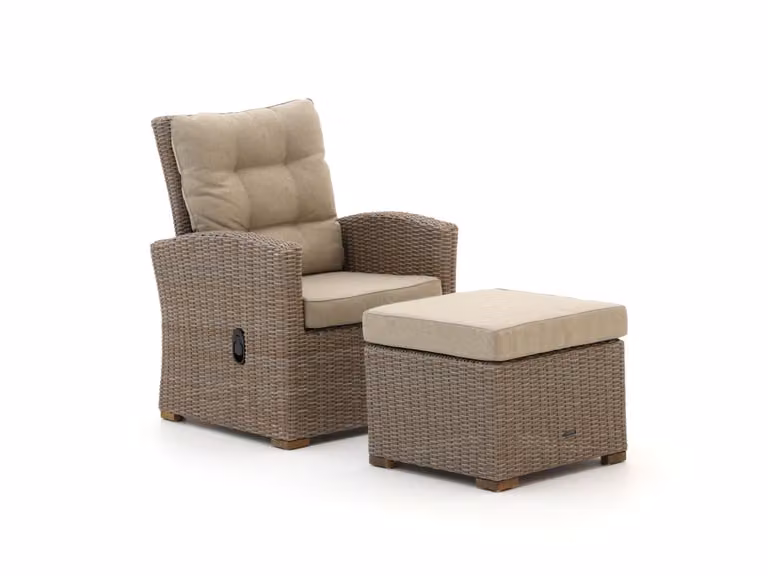 Intenso Mazzano Lounge tuinstoel in beige wicker vlechtwerk