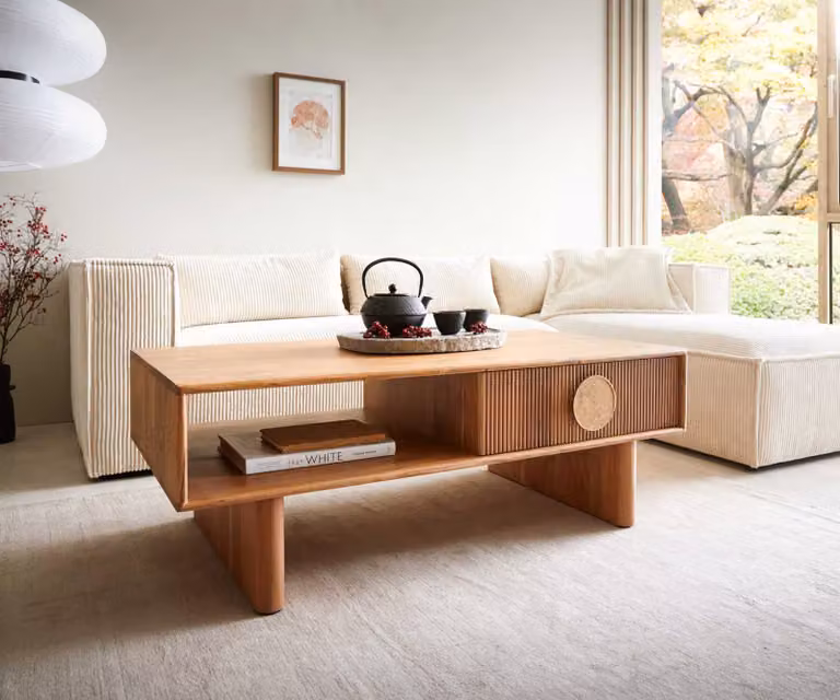 DELIFE Salontafel Surimu Acacia Hout Bruin B: 115 cm, D: 60 cm, H: 42 cm