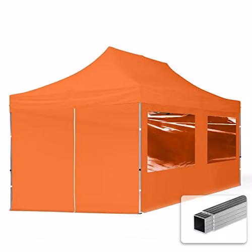TOOLPORT Vouwpaviljoen Partytent met 4 zijpanelen, 3x6m, Oranje