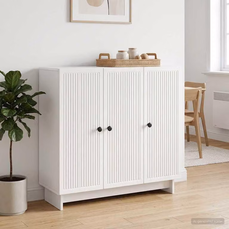 vidaXL Dressoir Vintage Wit, B/D/H: 89 x 34,5 x 80 cm