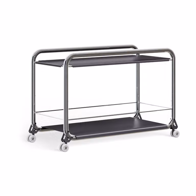 Lammhults Tension rolwagen Chroom - grafiet textuur