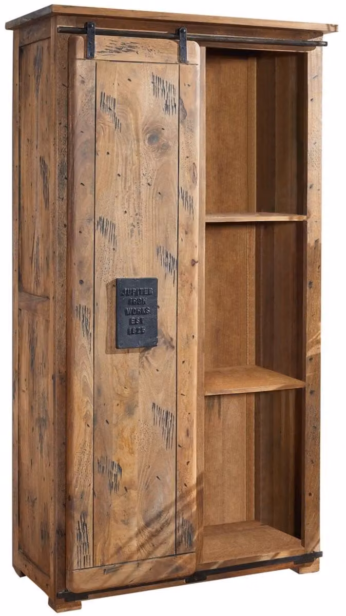 MASSIVMOEBEL24.DE RAILWAY #115 Mango houten kast, blank gelakt, B: 100 cm, D: 50 cm, H: 190 cm