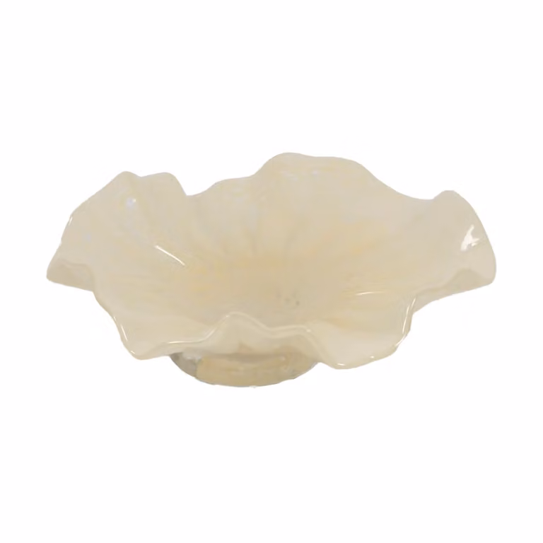 Olsson & Jensen Loa schaal met voet, Vanille, 22 cm