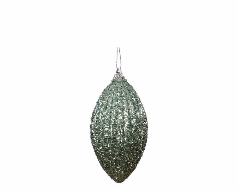 Groene kerstbal foam kegel met abstract geometrisch ontwerp, diameter: 8 cm