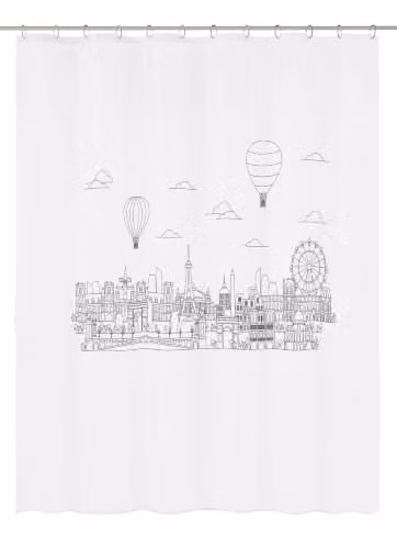 Kleine Wolke Douchegordijn Wonderland PEVA Zwart-wit Multicolor B: 180 cm, H: 200 cm