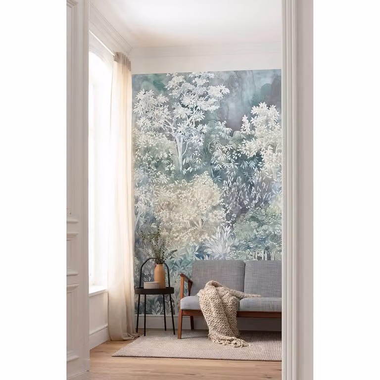 home24 Vlies-fotobehang Forêt Enchantée, Multicolore/Groen, B: 200 cm, H: 250 cm