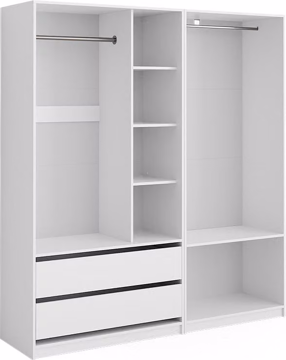 Vicco Elmo Garderobekast Wit Set van 2, Model 50204