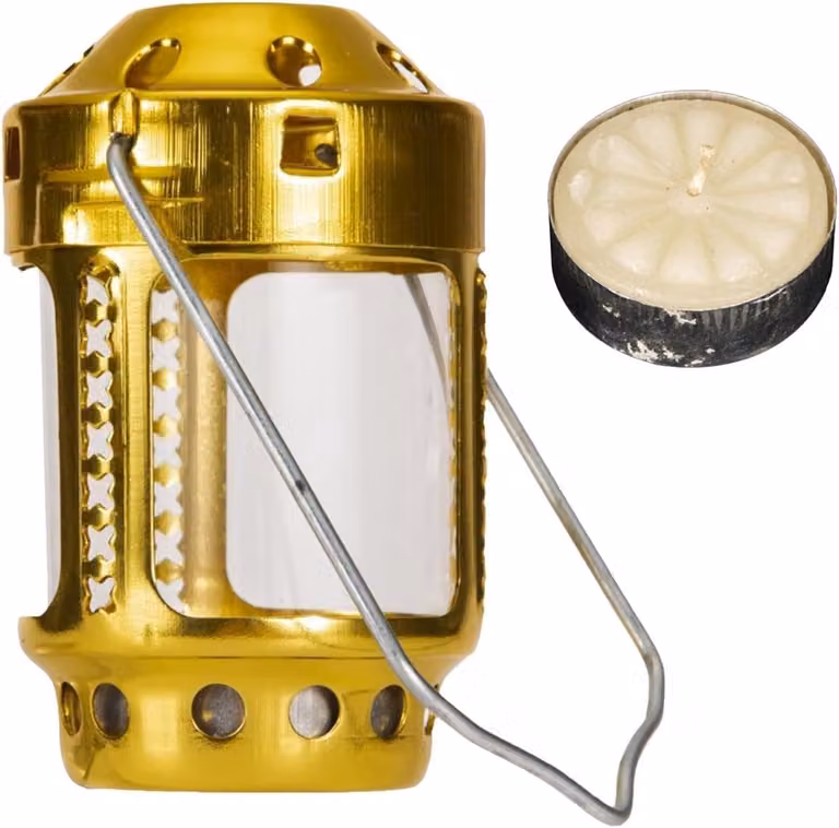 Gouden Outdoor Lantaarn Kaarslamp voor Buiten met Tealight - Hoogte: 116 cm