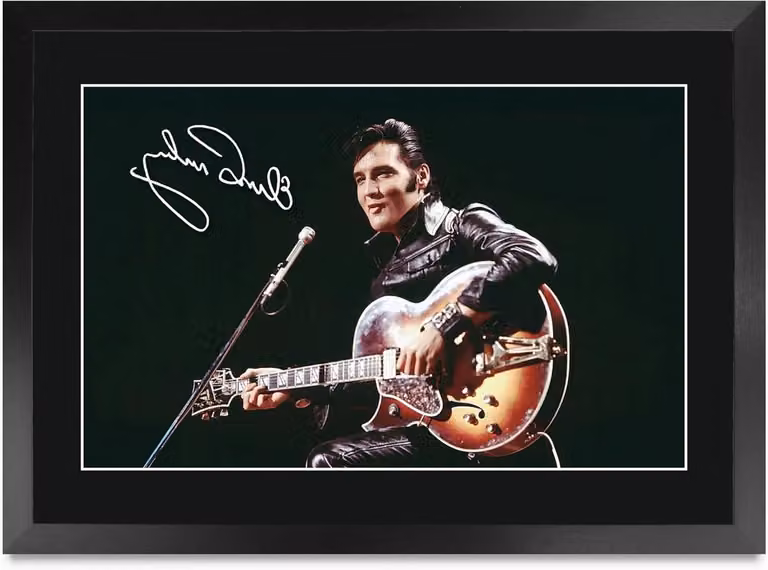Muziek Memorabilia Woonkamer Decoratie met Gedrukte Handtekening A3 Formaat Zwart