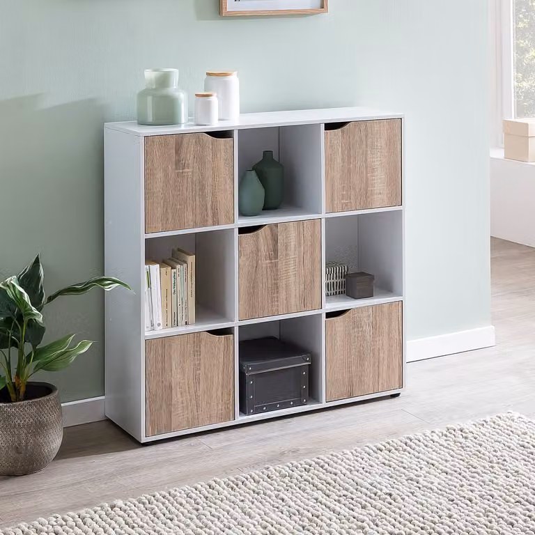 home24 Open kast Pusea wit gelakt B: 89 cm, H: 91 cm, D: 29 cm