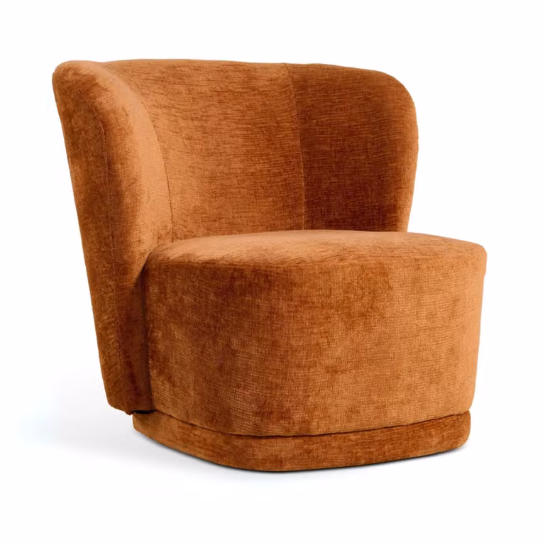 Nest of Nora Kjell Retro Lounge Fauteuil - Stof - Roest