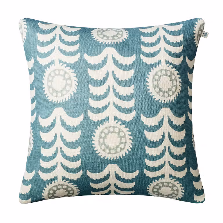 Chhatwal & Jonsson Alok kussenhoes White-blue-aqua, 50 x 50 cm
