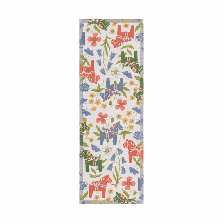 Ekelund Linneväveri Blomsterhäst tafelloper Multi, B/D/H: 35 x 100 cm