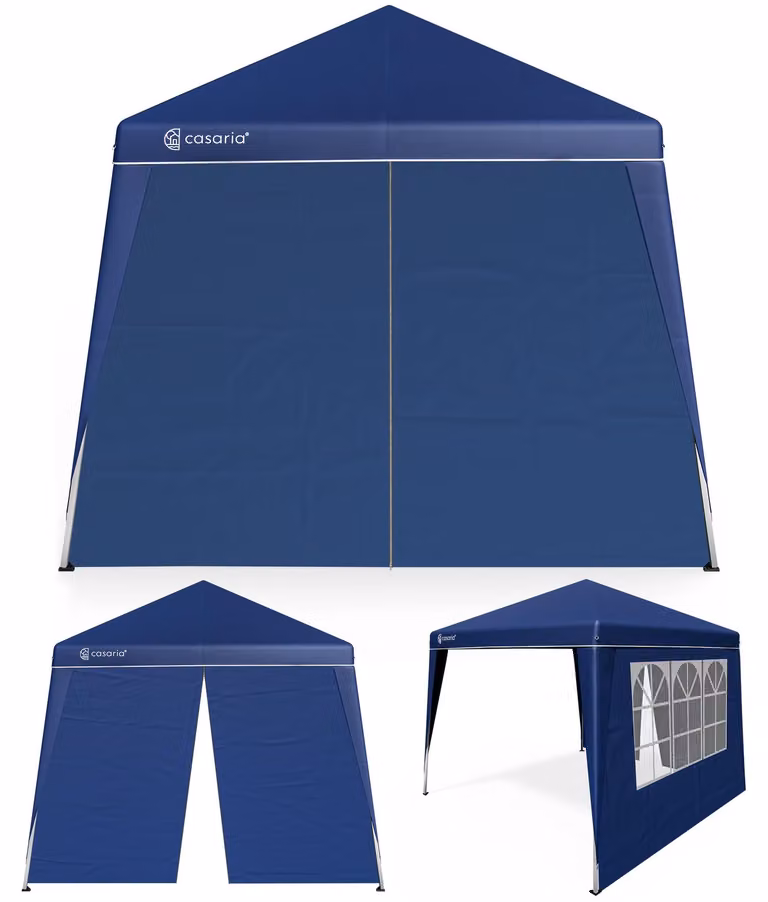 Casaria Paviljoen Capri Blauw 3x3m inclusief 2 zijwanden met UV-bescherming 50+