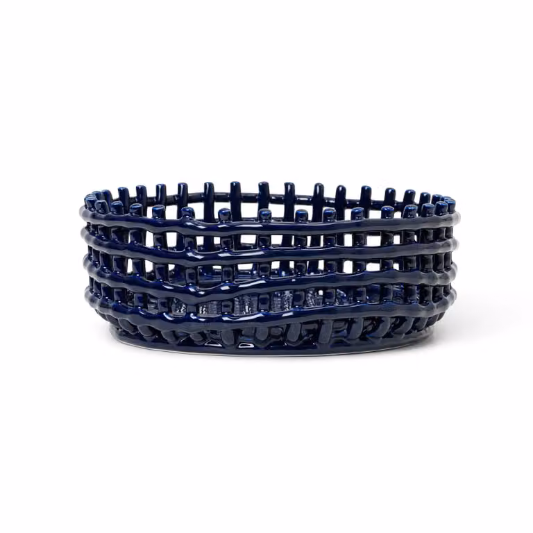 Ferm Living Ceramic gevlochten schaal Blue