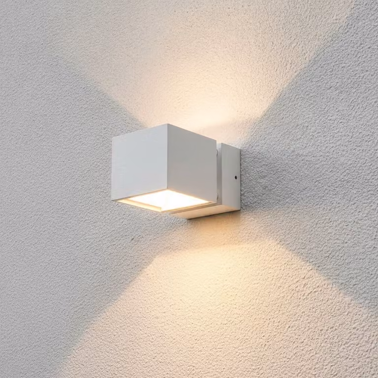 Artdelight Bfeld verstelbare up-down buitenlamp wit aluminium