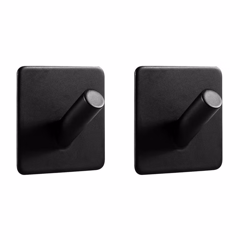 XIVADA Handdoekhaak Paza - RVS - Zwart - Set van 2