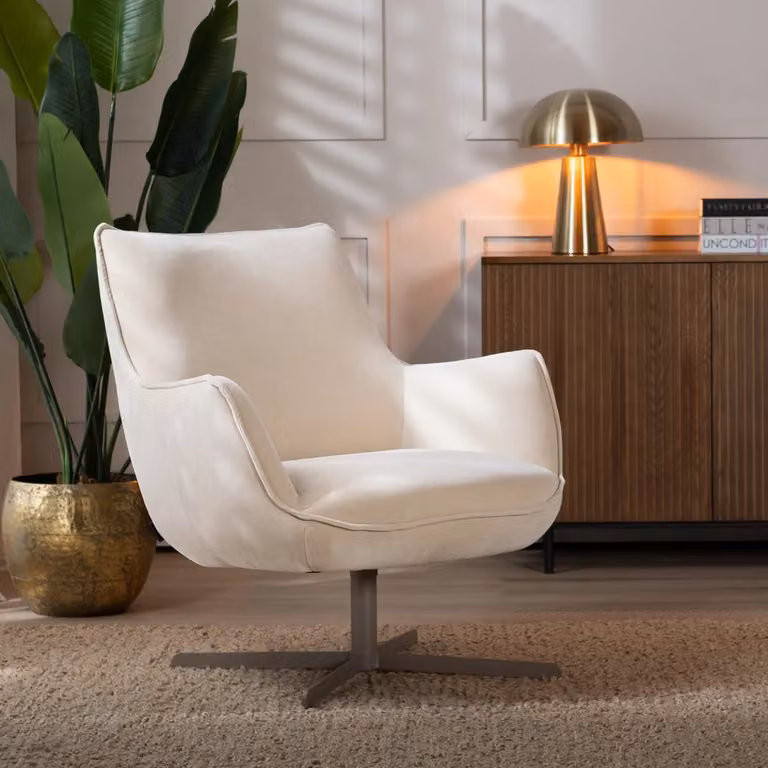 Bronx71 Fauteuil Stella draaibaar velvet beige