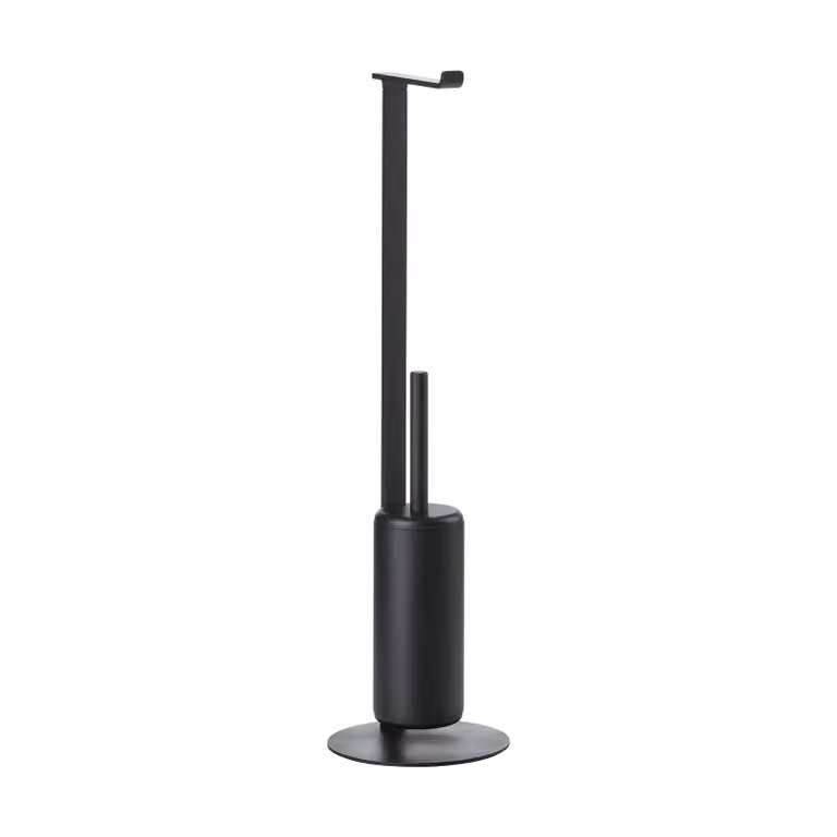 Zone Denmark Rim toiletpapierhouder met borstel Black