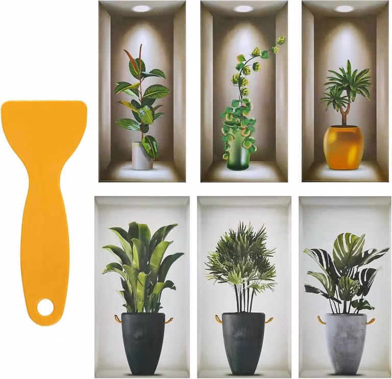 Groene Plant Muurstickers Set - Afneembare PVC Wandafbeeldingen met Bonsai en Vaas Bladeren voor Slaapkamer en Woonkamer
