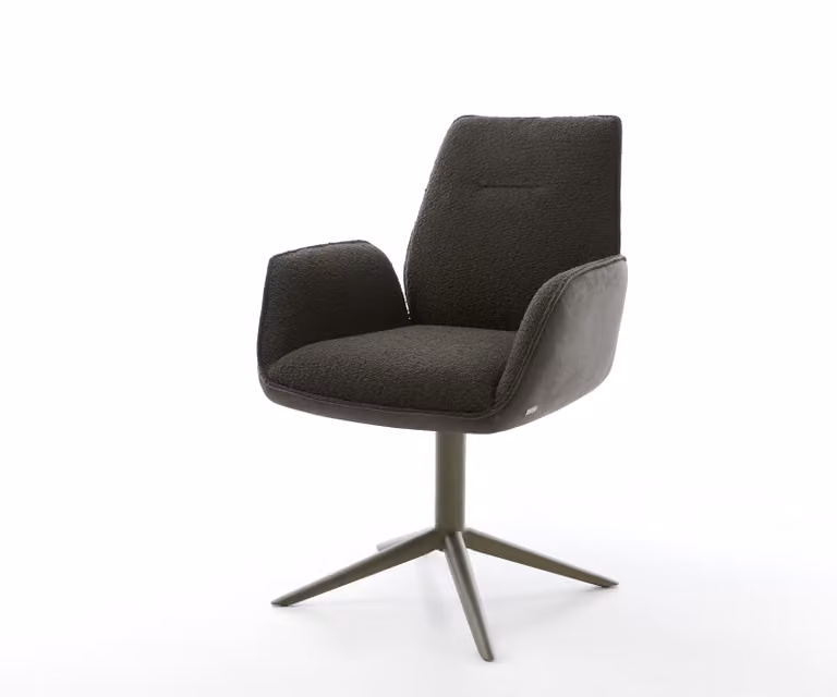 DELIFE Draaistoel Zoa-Flex zwart met microfibre en boucle afwerking