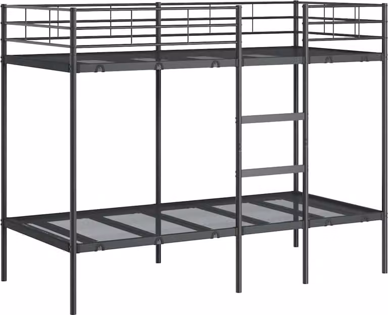 vidaXL Stapelbed voor kinderen, zwart, staal, 90 x 200 cm