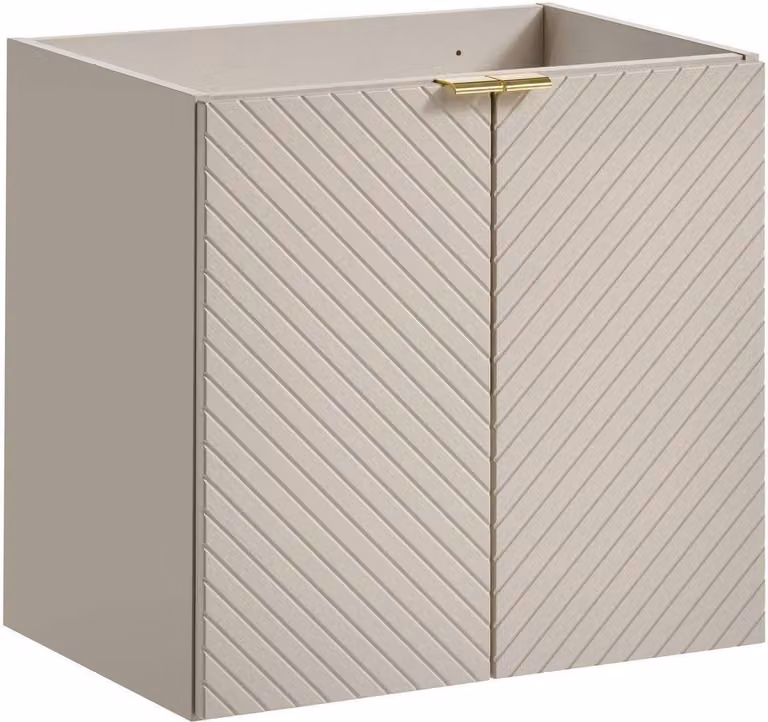 Onderkast voor wastafel met 2 deuren, kasjmier mat, gefreesd met sierrand, breedte: 60 cm