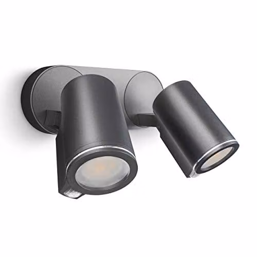 Steinel Spot Duo S LED-buitenspot met bewegingssensor, zwart, H x B x D: 24.7 x 17.5 x 9.8 cm