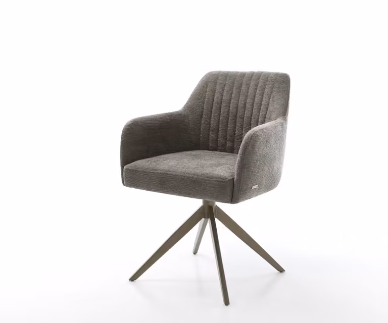 DELIFE Greg-Flex Draaistoel met Bouclé Bekleding en Pocketveer Kern, Grijs/Bruin