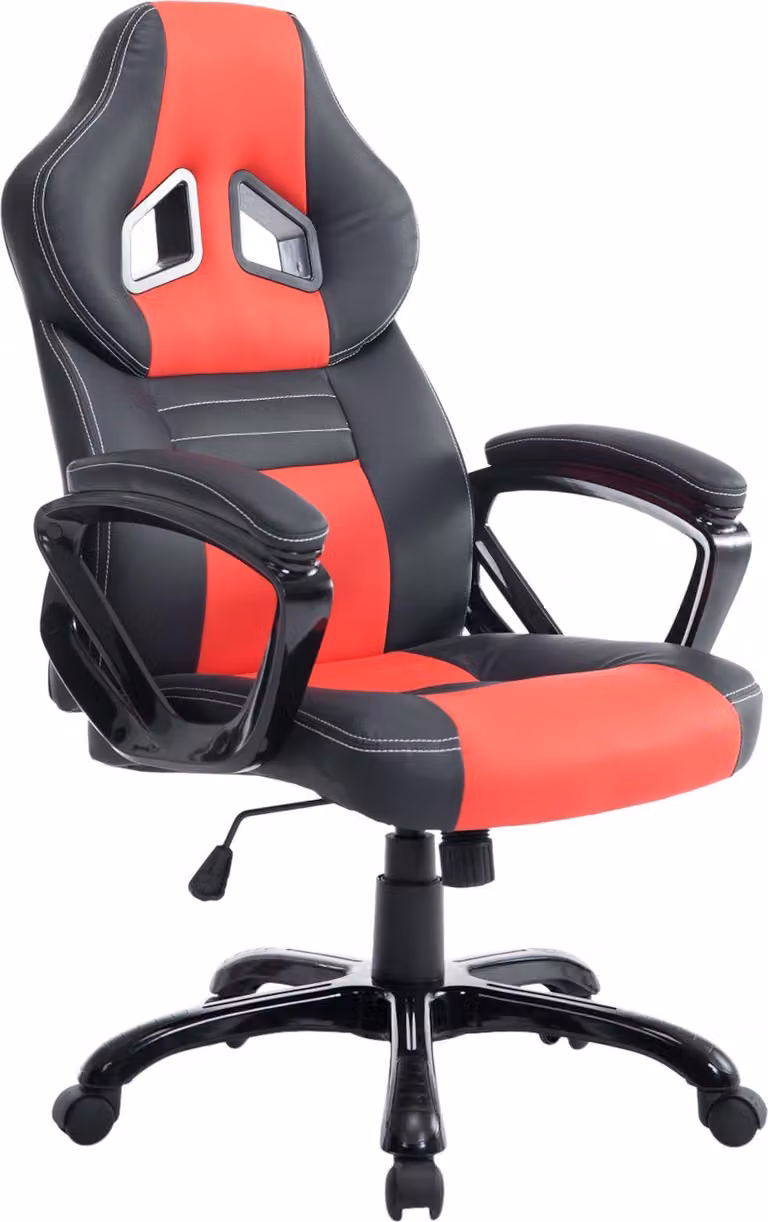 CLP Gaming bureaustoel Pedro, draaibaar met hoogteverstelling | Kleur: zwart/rood