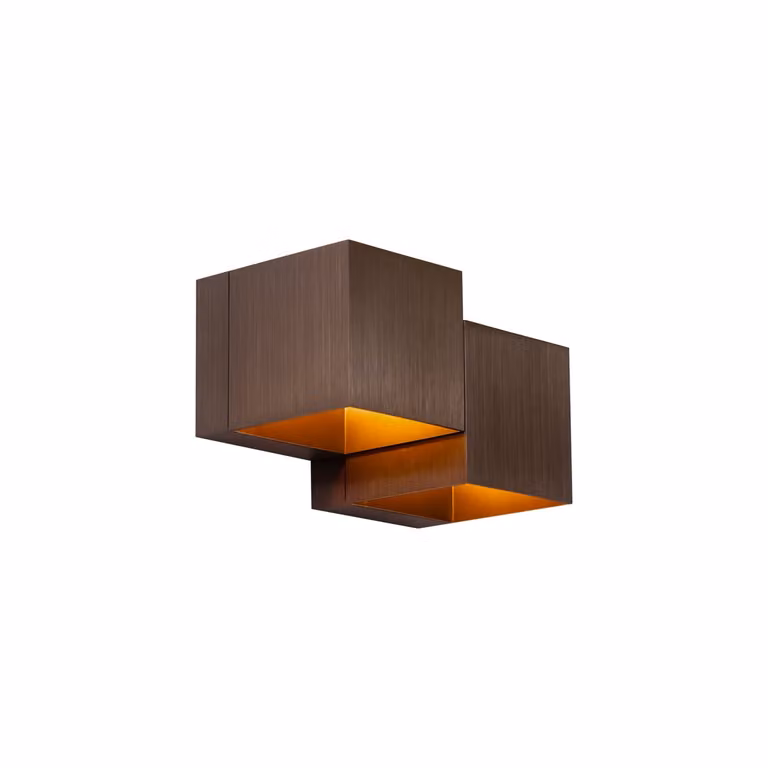 Qazqa Moderne Wandlamp Donker Brons - 2-Lichts Up & Down Wandverlichting