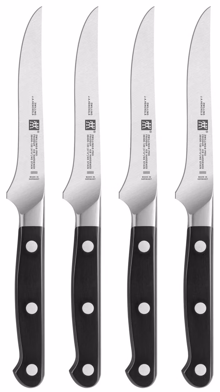 ZWILLING Pro 4-delige messen set in roestvrij staal en zwart kunststof
