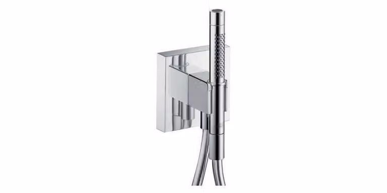 Hansgrohe Axor Starck Organic Portereinh douchearmatuur met 2 jets, chroom, 120 x 120 mm, borsteloptiek