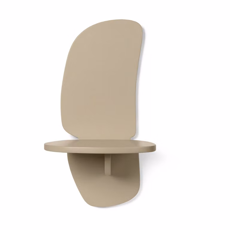 Ferm Living Pilu wandplank met achterpaneel, beige, Breedte: 40 cm