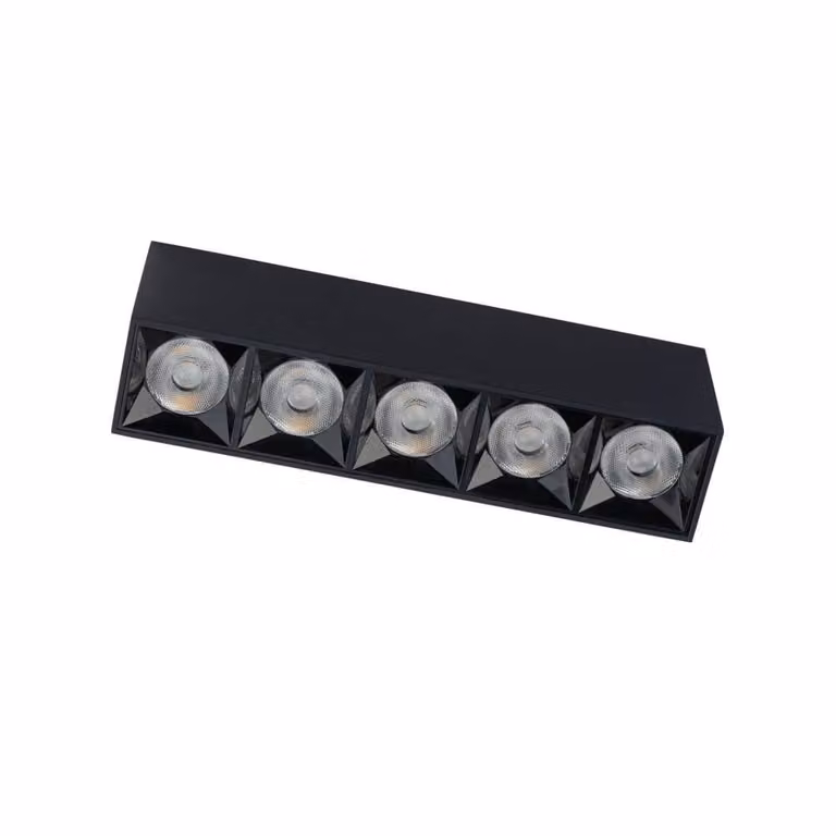 Lyora Zwarte opbouwspot Midi Led 5x1 leds 4000K