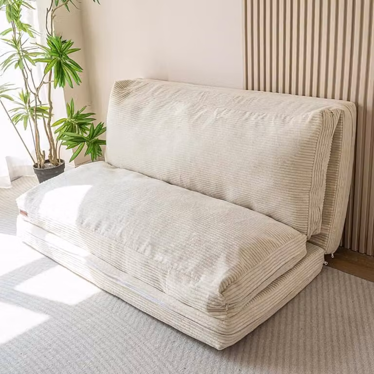 Grijze opvouwbare Japanse futonmatras, gewatteerde vloermatras en bedmatrastopper voor volwassenen, Twin