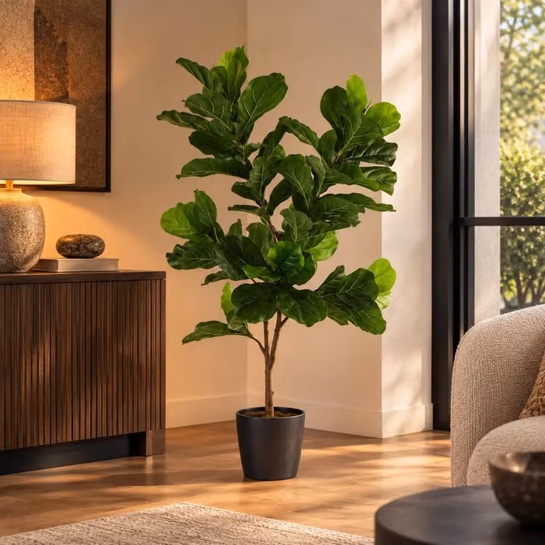 Countryfield Kunstplant Ficus lyrata groen - Hoogte: 120 cm