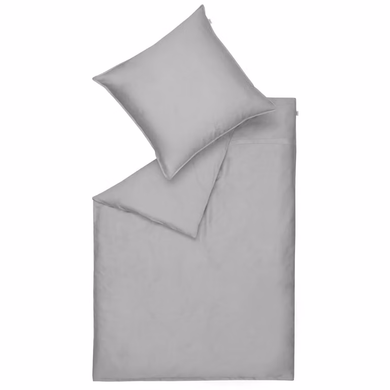 Schöner Wohnen satijnen beddengoedset, grijs, 200 x 200 cm