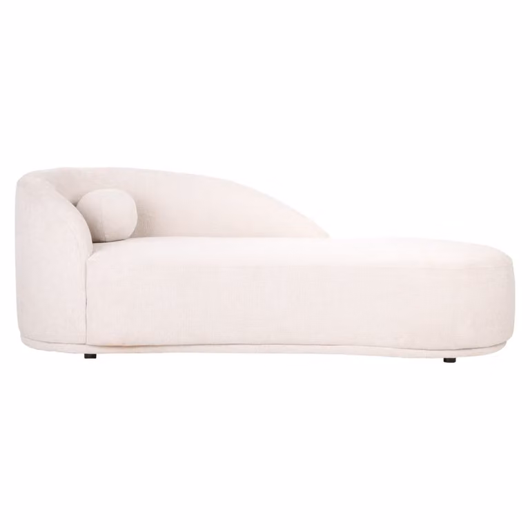 Richmond Chaise Longue Emma Geweven stof - Crème