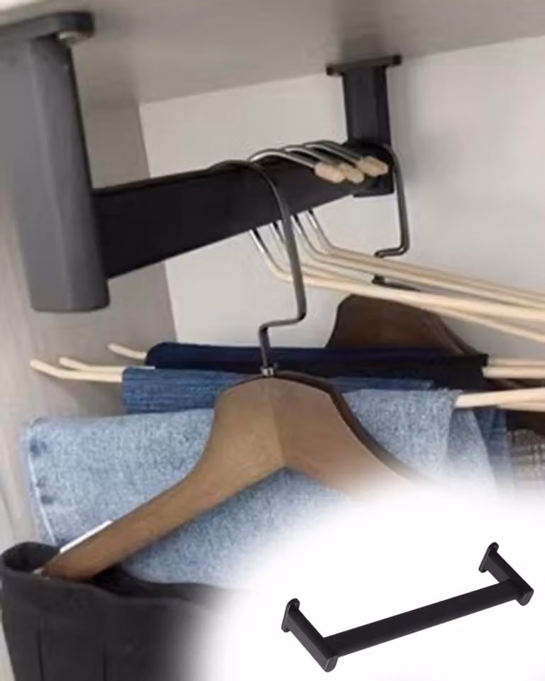 Verstelbaar kledingrek zwart - Garderobestang voor slaapkamer of kantoor - Breedte: 95 cm