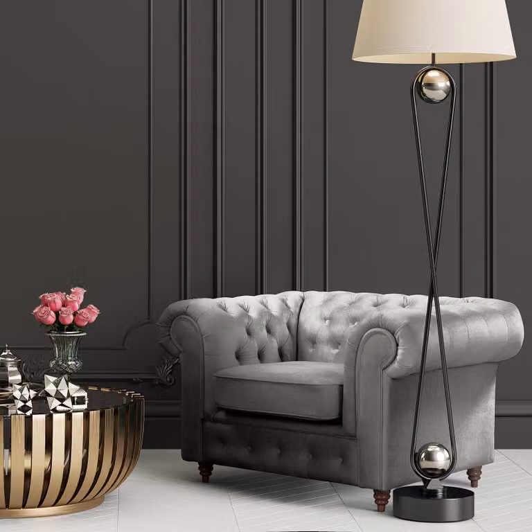 home24 Valeria Fauteuil Grijs Microvezel B/D/H: 128 x 75 x 91 cm